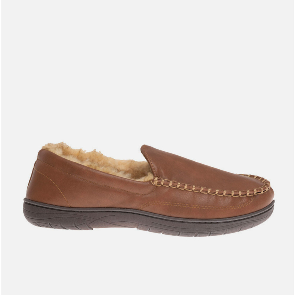 HAGGAR Men Smooth Venitian Slippers Tan Size L